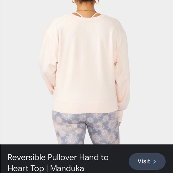 Hand over heart Manduka light pink sweatshirt XS - Picture 2 of 6